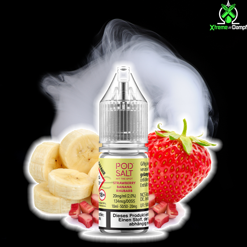 PodSalt Xtra | NicSalt | Strawberry Banana Rhubarb 10ml Nikotinsalz